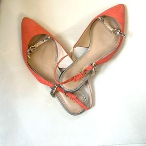 Leather Sling back sandals in light tender pink